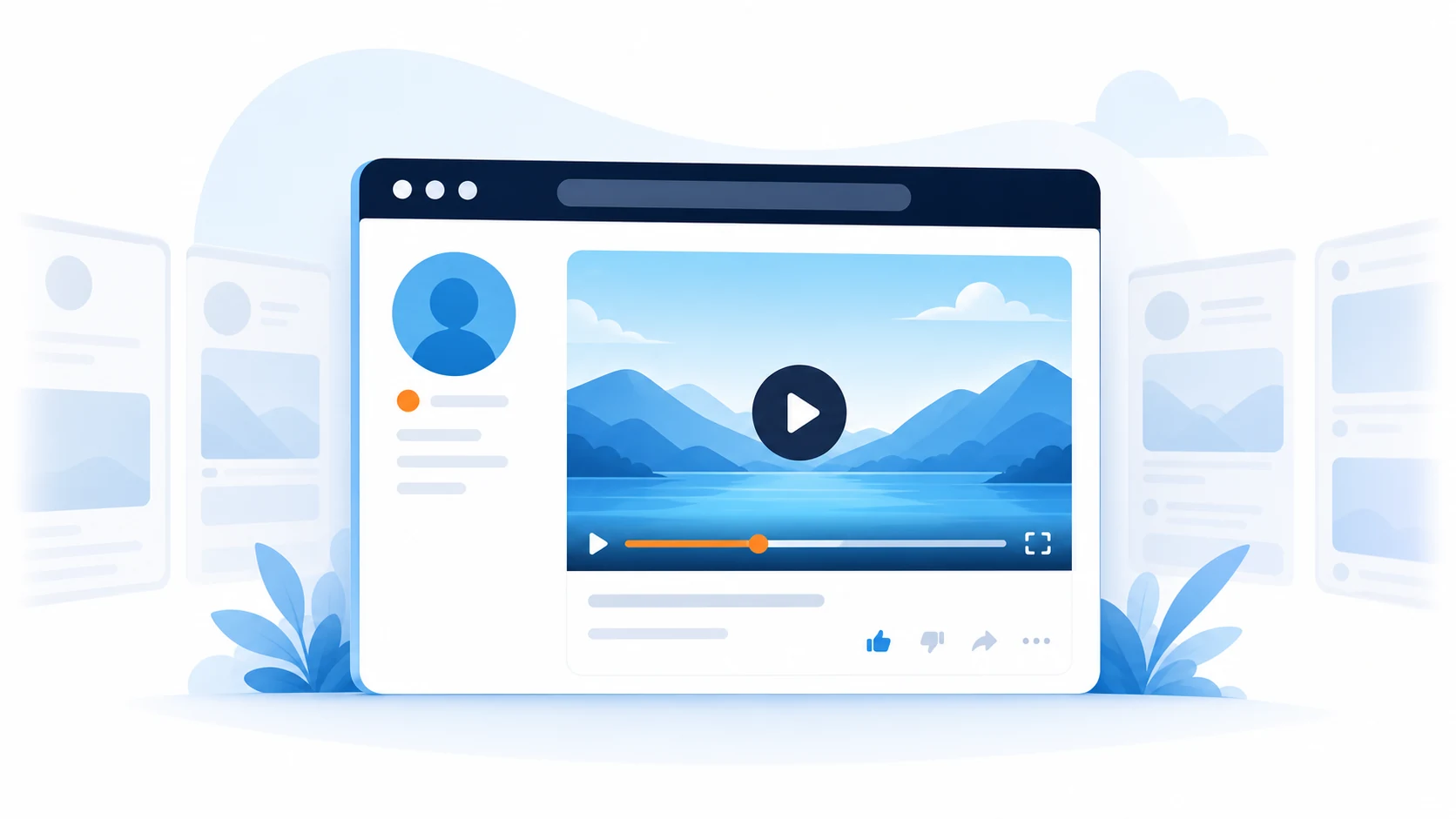 Illustration of clean and focused public video browsing