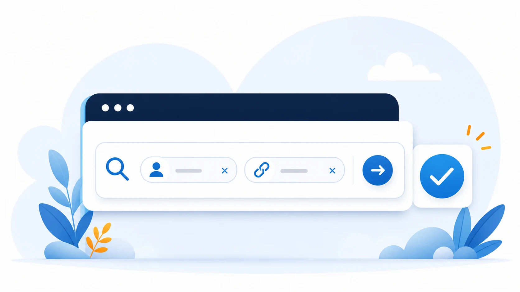 Illustration of searching with a username or profile link